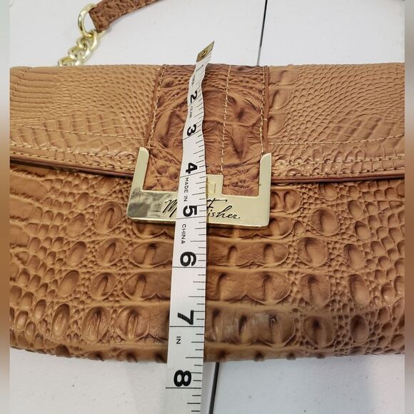 Marc Fisher Tan Croc-Embossed Women's Clutch - Picture 5 of 6